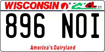 WI license plate 896NOI