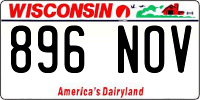 WI license plate 896NOV