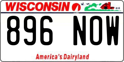 WI license plate 896NOW