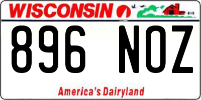 WI license plate 896NOZ