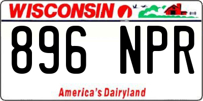 WI license plate 896NPR