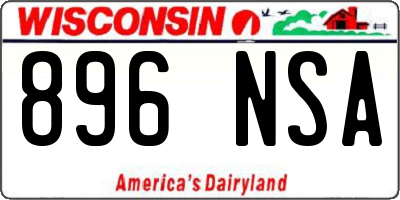 WI license plate 896NSA
