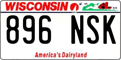 WI license plate 896NSK