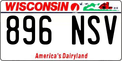 WI license plate 896NSV