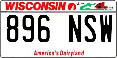 WI license plate 896NSW