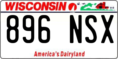 WI license plate 896NSX