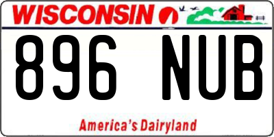WI license plate 896NUB