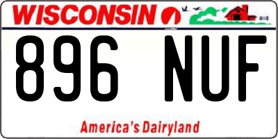 WI license plate 896NUF