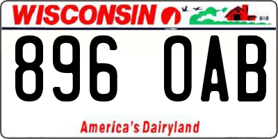 WI license plate 896OAB