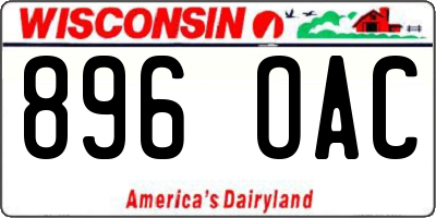 WI license plate 896OAC