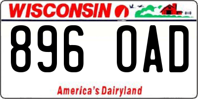 WI license plate 896OAD