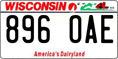 WI license plate 896OAE