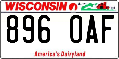 WI license plate 896OAF