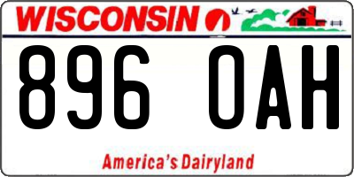 WI license plate 896OAH