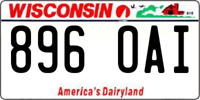 WI license plate 896OAI