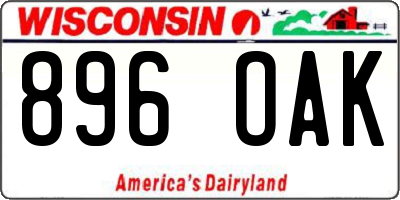 WI license plate 896OAK