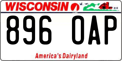 WI license plate 896OAP