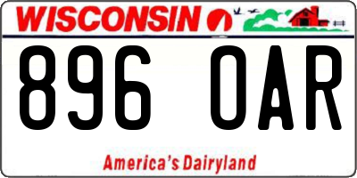 WI license plate 896OAR