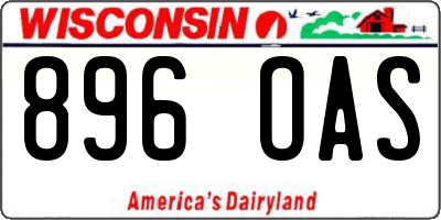 WI license plate 896OAS