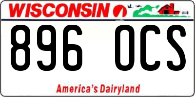 WI license plate 896OCS