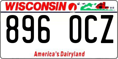 WI license plate 896OCZ
