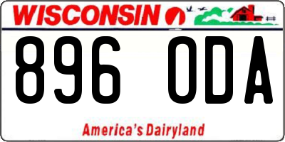 WI license plate 896ODA