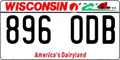 WI license plate 896ODB