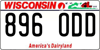 WI license plate 896ODD