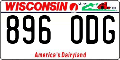 WI license plate 896ODG