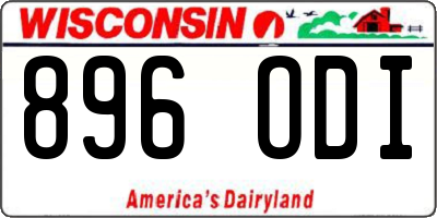 WI license plate 896ODI