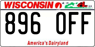 WI license plate 896OFF