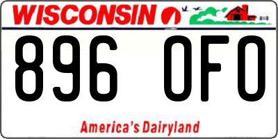 WI license plate 896OFO