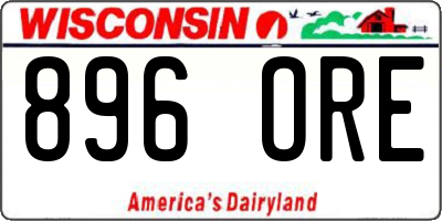 WI license plate 896ORE