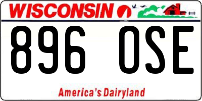 WI license plate 896OSE