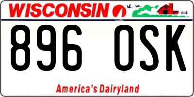 WI license plate 896OSK