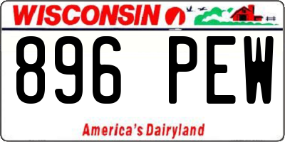 WI license plate 896PEW