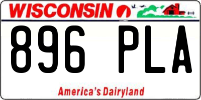 WI license plate 896PLA