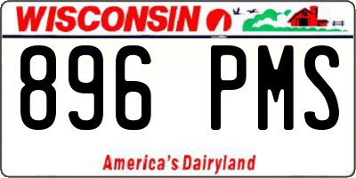 WI license plate 896PMS