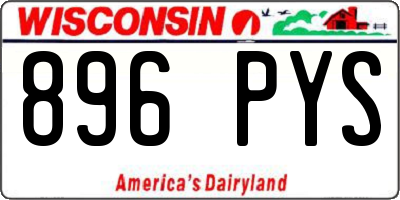 WI license plate 896PYS