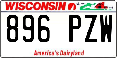 WI license plate 896PZW
