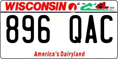 WI license plate 896QAC
