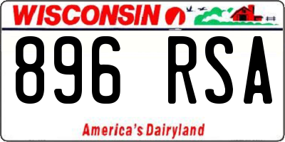 WI license plate 896RSA