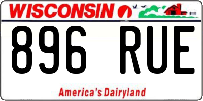 WI license plate 896RUE