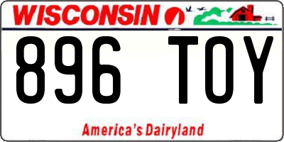 WI license plate 896TOY