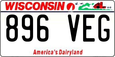 WI license plate 896VEG