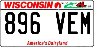 WI license plate 896VEM