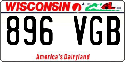 WI license plate 896VGB