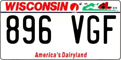 WI license plate 896VGF