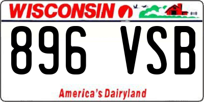WI license plate 896VSB