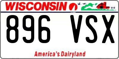 WI license plate 896VSX